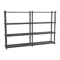 Sturdy Black Metal Shelving Unit With Multiple Open Tiers For Home Storage