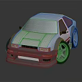White Modified Sports Car With Wide Body Alloy Wheels And Lowered Stance