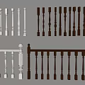 Varied Design Railings In White And Brown With Decorative Balusters