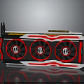 High Performance Graphics Card With Triple Fans Red And White Design Efficient Cooling System