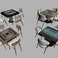 New Chinese Mahjong Table and Chair Mahjong Table 3d model