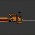 Orange And Black Electric Chainsaw With Ergonomic Handle Sharp Metal Chain For Efficient Cutting Tasks