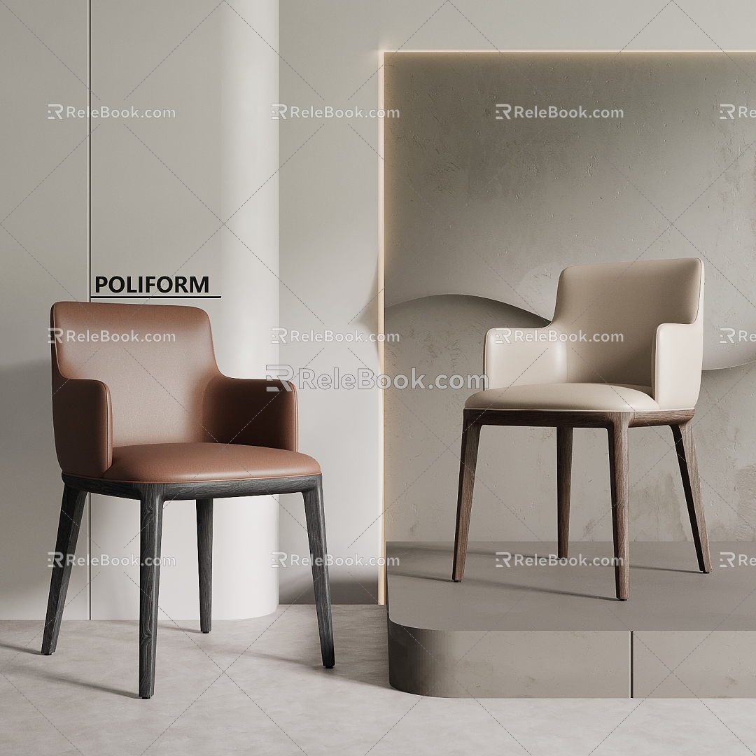 Dining Chair Single Chair Leisure Chair 3d model