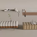 Sofa Stool Fabric Bed End Stool Shoe Changing Stool Square Bench Aquatic Plant Books Coffee 3d model