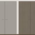 Modern Double Doors Design With Light And Dark Wood Finishes And Metal Handles