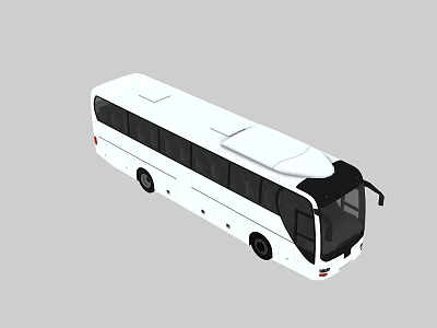 White Coach Bus Exterior Design With Large Windows And Sleek Body 3d model