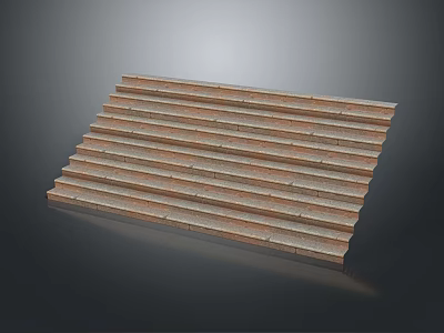 Modern Layered Brick Stairs With Textured Steps For Indoor Design 3d model