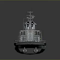 3D Rendered Patrol Boat Featuring Metallic Hull Radar Antenna Upper Superstructure And Yellow Deck Markings