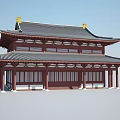 Chinese-style ancient building with heavy eaves The Tang Dynasty architecture imitates the Tang Dynasty Hall The Great Hall 3d model