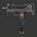 Futuristic Sci Fi Weapon Gun With Metallic Components Colorful Accents And Control Panel