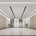 modern elevator hall elevator car 3d model