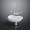 White Wall Mounted Bathroom Basin With Silver Faucet And Modern Design