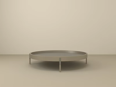 Round Metal Coffee Table With Modern Minimalist Design And Light Colored Background 3d model