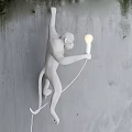 Monkey Shaped Wall Lamp With Creative Design For Modern Home Decorative Lighting 3d model