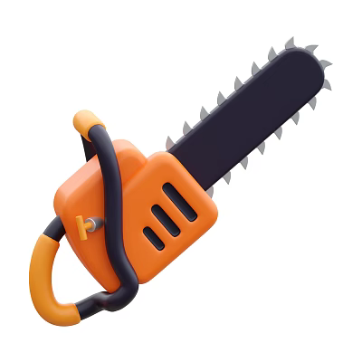 Cartoon Style Chainsaw With Orange And Black Design 3d model Cartoon Style Chainsaw With Orange And Black Design 3d model