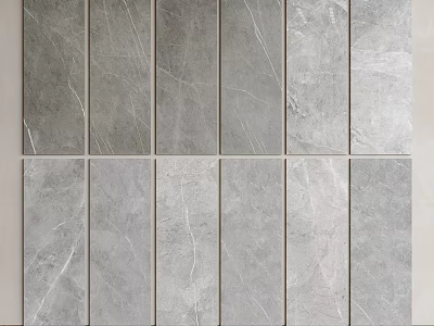 Gray Textured Rectangular Tile Wall Design For Modern Interior Decor 3d model