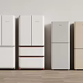 White Gray Beige Refrigerators With Double Door And Multi Door Styles On Wooden Floor