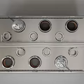 Stainless Steel Kitchen Stove With Multiple Burners Knob Controls And Digital Temperature Displays