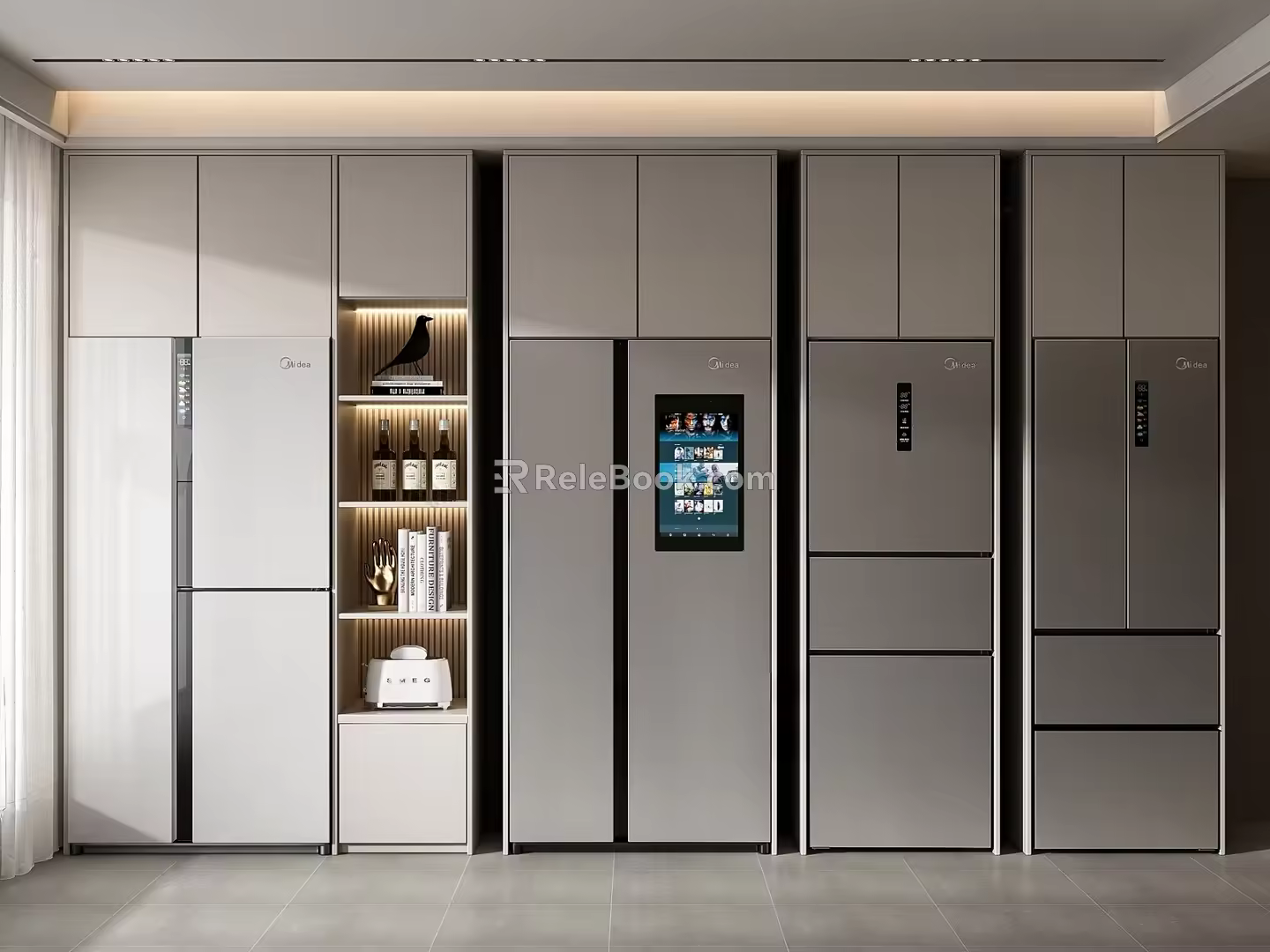 Modern refrigerator combination 3d model