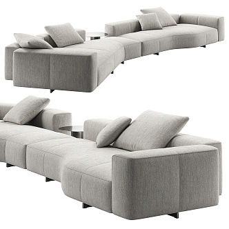 Modern Minotti Multi-Person Sofa Fabric Multi-Person Sofa Combination Sofa 3d model