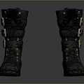 Black Leather Boots With Metal Buckles Stylish Design Durable For Daily Use