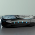 Smart Machine With Solar Panel On Top And Blue Indicator Lights At Bottom 3d model