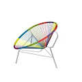 Colorful Woven Leisure Chair With Modern Metal Frame And Stylish Design