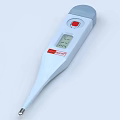 Digital Thermometer For Daily Use With Digital Display Red Button And Light Blue Top 3d model