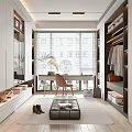 Modern Walk In Closet Design With Open Wardrobes Mirror Storage And Seating Solutions