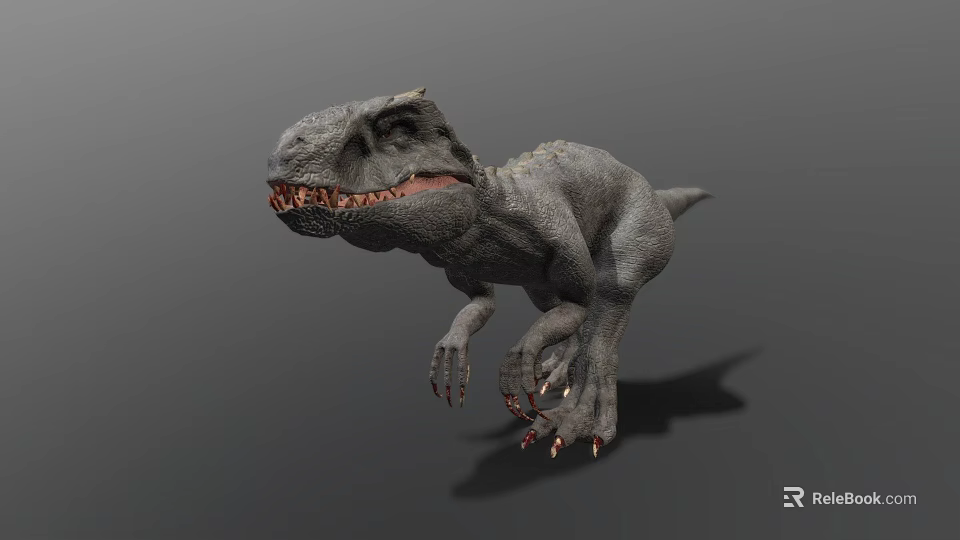 Realistic Reptile T Rex 3D Model With Sharp Teeth And Open Mouth 3d model 