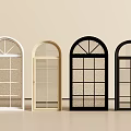 Arched French Windows In Various Colors And Designs For Home Decoration
