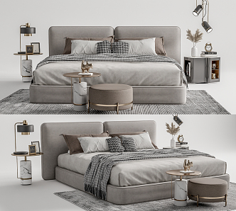 Modern Double Bed 3d model