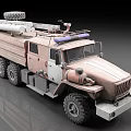 Heavy Duty Off Road Utility Vehicle With 6x6 Wheels And Roof Mounted Equipment