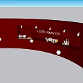 Tea Break Area Featuring Liquid Laboratory Sign Red Wall Counter And Bottles