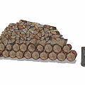 wooden pile 3d model