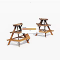 Two Wooden Multi Tiered Flower Stands With Staircase Design For Plants