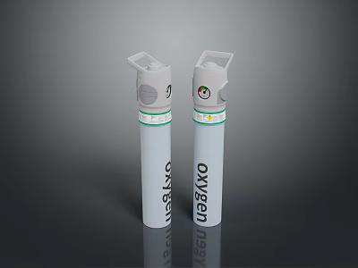 White Cylindrical Inhaler Devices With Green Ring And uSkyNo greenSkyNo Labels 3d model