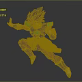 Broly Anime Game Character Action Figure Dynamic Pose Black Spiky Hair Green Armor Purple Pants
