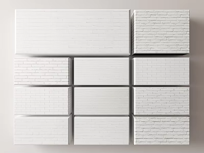 White Brick Wall Textures With Different Patterns And Various Surface Styles 3d model