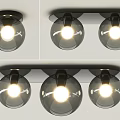 Modern Ceiling Light With Glass Globe Shades And Multiple Illuminated Bulbs 3d model