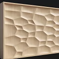 Wooden Accent Wall With Modern Geometric 3D Pattern And Textured Surface Design 3d model