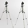 Two Camera Tripods For Mobile Digital Photography With Stable Support And Adjustable Legs 3d model