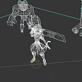 Game Movie Character Wielding Large Sword With Purple Monsters On Stone Brick Ground