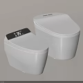 Two Modern White Smart Toilets With Digital Display And Sleek Design 3d model