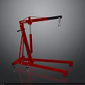 Red Car Lifting Crane With Stable Base And Hanging Hook