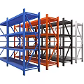 Colorful Multi Layer Metal Display Shelves For Storage And Retail Use 3d model