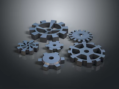 gear large gear small gear cast iron gear internal gear external gear bevel gear 3d model