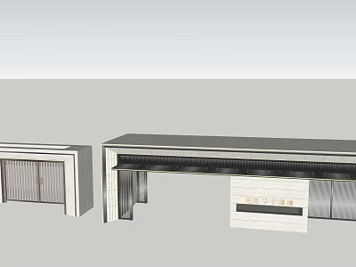 Modern Entrance Gate Design With Stone Frame Glass Door And Signage 3d model