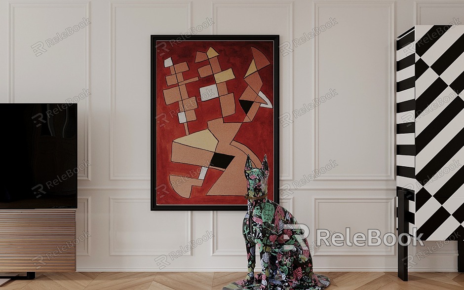 Modern abstract painting abstract red decorative painting model