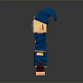 Pixel Style Man In Blue Wizard Hat White Beard Sunglasses Blue Robe Red Boots